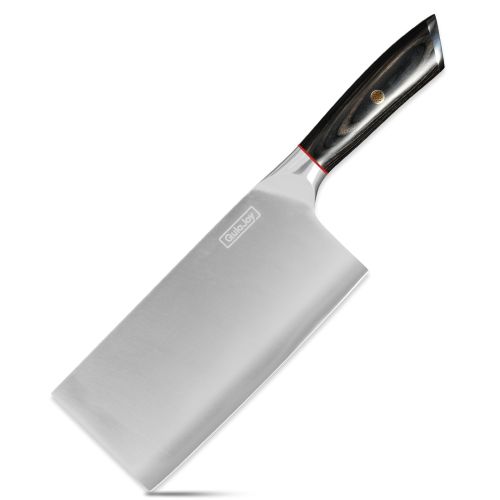 Qulajoy Meat Cleaver Knife - 7.3 Inch High Carbon Stainless Steel Butcher Knife For Meat Cutting Slicing Vegetables- Professional Chopper Knife For Ho
